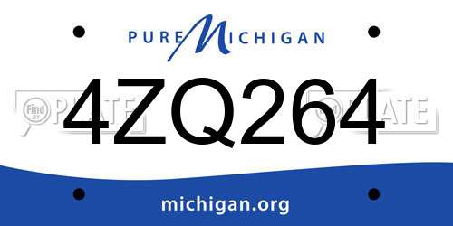 4ZQ264 Michigan License Plate