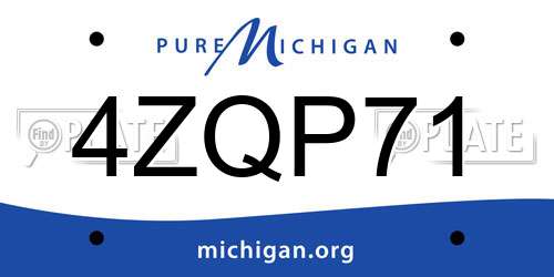 4ZQP71 Michigan License Plate