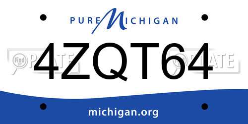 4ZQT64 Michigan License Plate