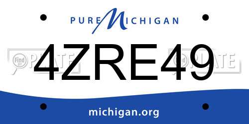 4ZRE49 Michigan License Plate