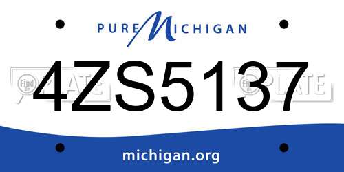 4ZS5137 Michigan License Plate