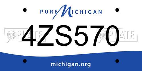 4ZS570 Michigan License Plate
