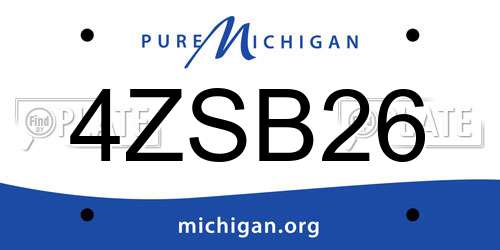 4ZSB26 Michigan License Plate