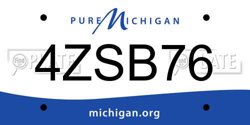 4ZSB76 Michigan License Plate