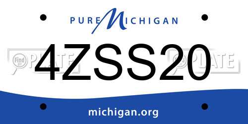 4ZSS20 Michigan License Plate
