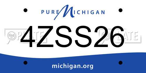 4ZSS26 Michigan License Plate