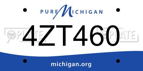 4ZT460 Michigan License Plate