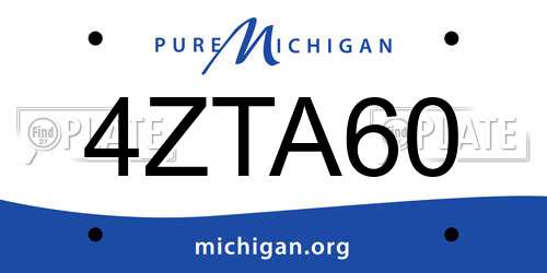 4ZTA60 Michigan License Plate