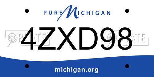 4ZXD98 Michigan License Plate