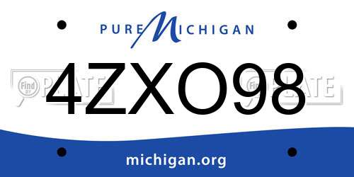 4ZXO98 Michigan License Plate