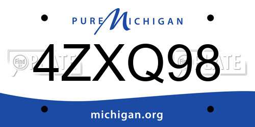 4ZXQ98 Michigan License Plate
