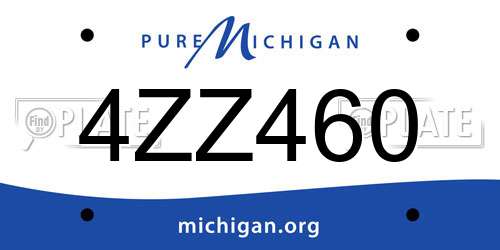 4ZZ460 Michigan License Plate