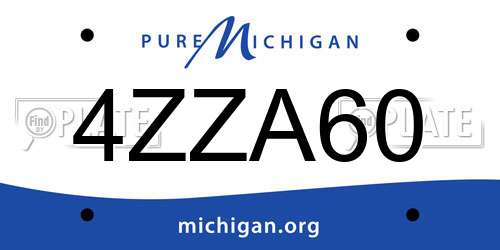 4ZZA60 Michigan License Plate