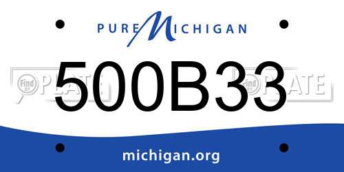 500B33 Michigan License Plate
