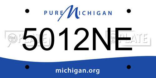 5012NE Michigan License Plate