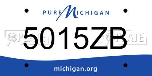 5015ZB Michigan License Plate
