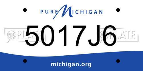 5017J6 Michigan License Plate