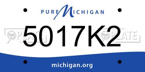 5017K2 Michigan License Plate