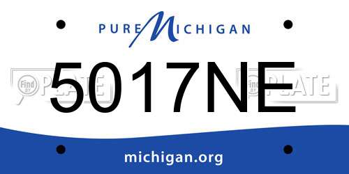 5017NE Michigan License Plate