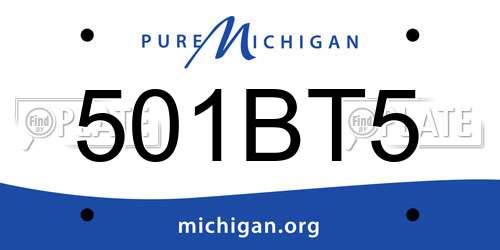 501BT5 Michigan License Plate