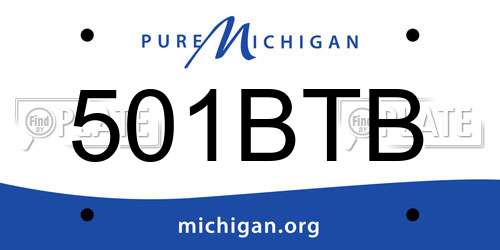 501BTB Michigan License Plate
