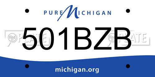 501BZB Michigan License Plate