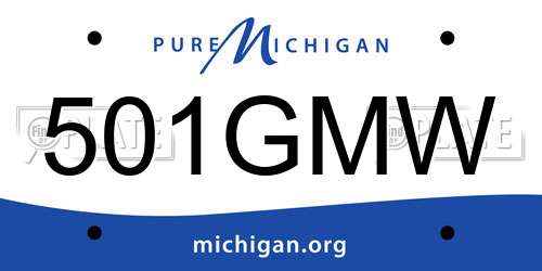 501GMW Michigan License Plate