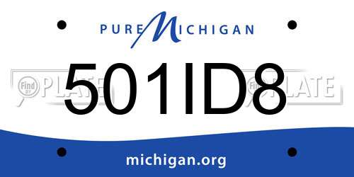 501ID8 Michigan License Plate