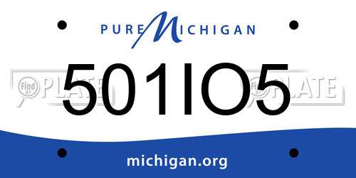 501IO5 Michigan License Plate