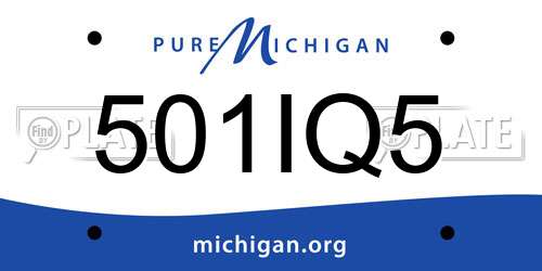 501IQ5 Michigan License Plate