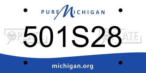 501S28 Michigan License Plate