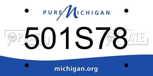 501S78 Michigan License Plate
