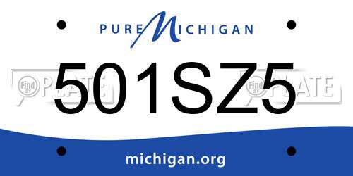 501SZ5 Michigan License Plate