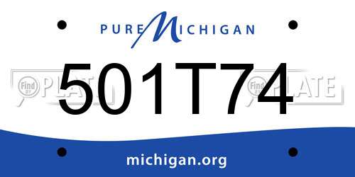 501T74 Michigan License Plate