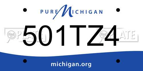 501TZ4 Michigan License Plate