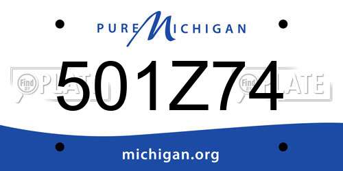 501Z74 Michigan License Plate
