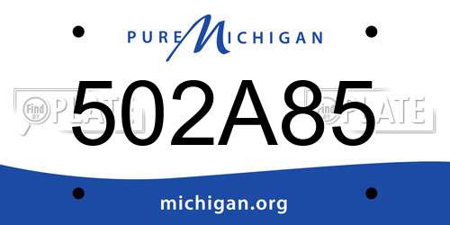 502A85 Michigan License Plate