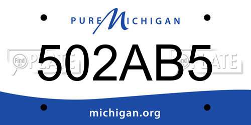 502AB5 Michigan License Plate