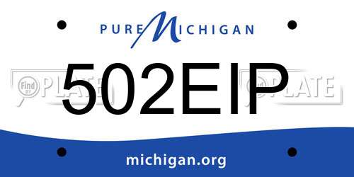 502EIP Michigan License Plate