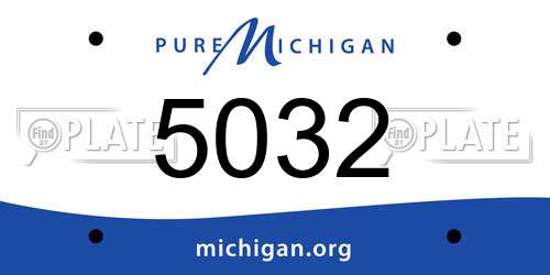 5032 Michigan License Plate