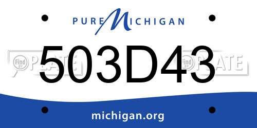 503D43 Michigan License Plate