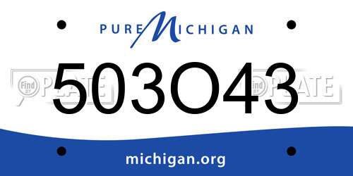 503O43 Michigan License Plate