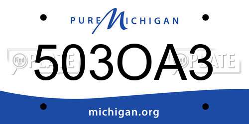 503OA3 Michigan License Plate