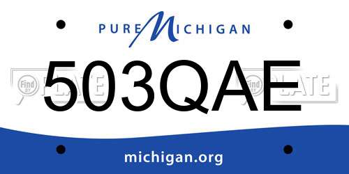 503QAE Michigan License Plate