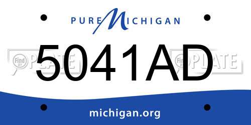 5041AD Michigan License Plate