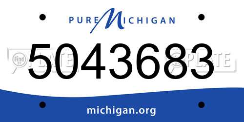 5043683 Michigan License Plate