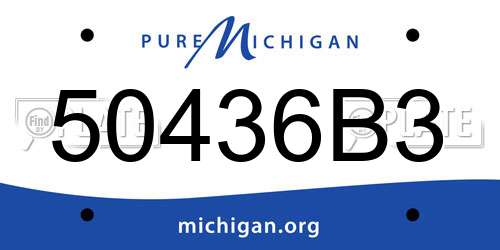 50436B3 Michigan License Plate