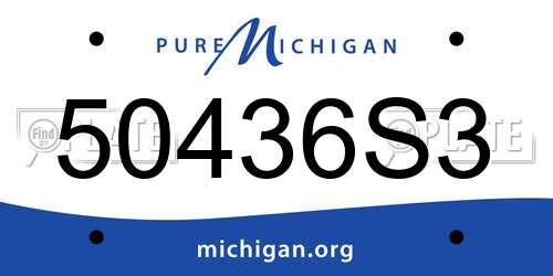 50436S3 Michigan License Plate