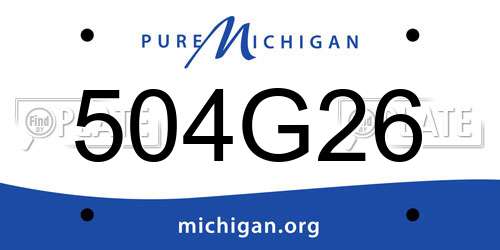 504G26 Michigan License Plate