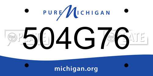 504G76 Michigan License Plate